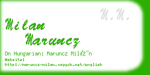 milan maruncz business card